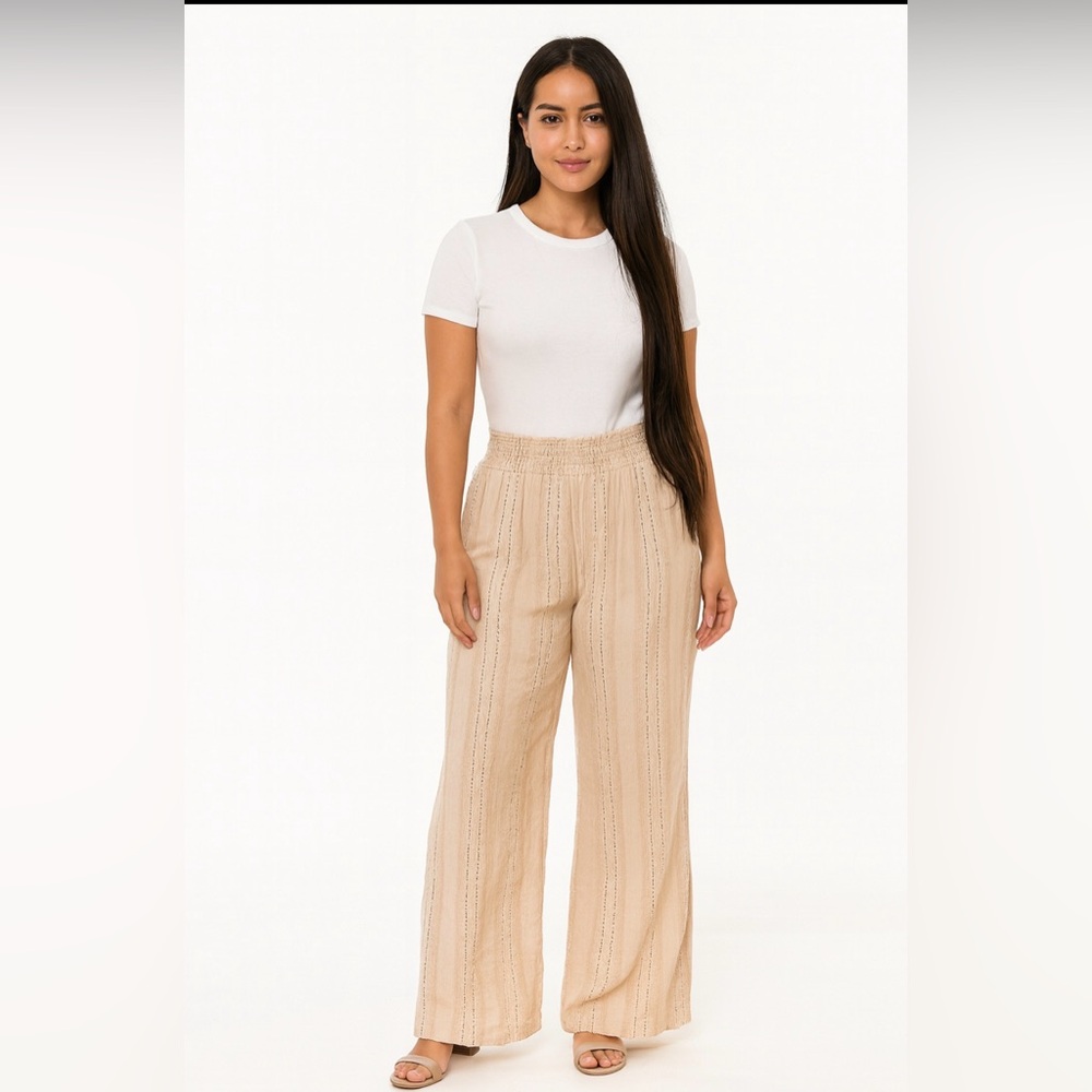 Briggs New York Cream Wide Leg Pants